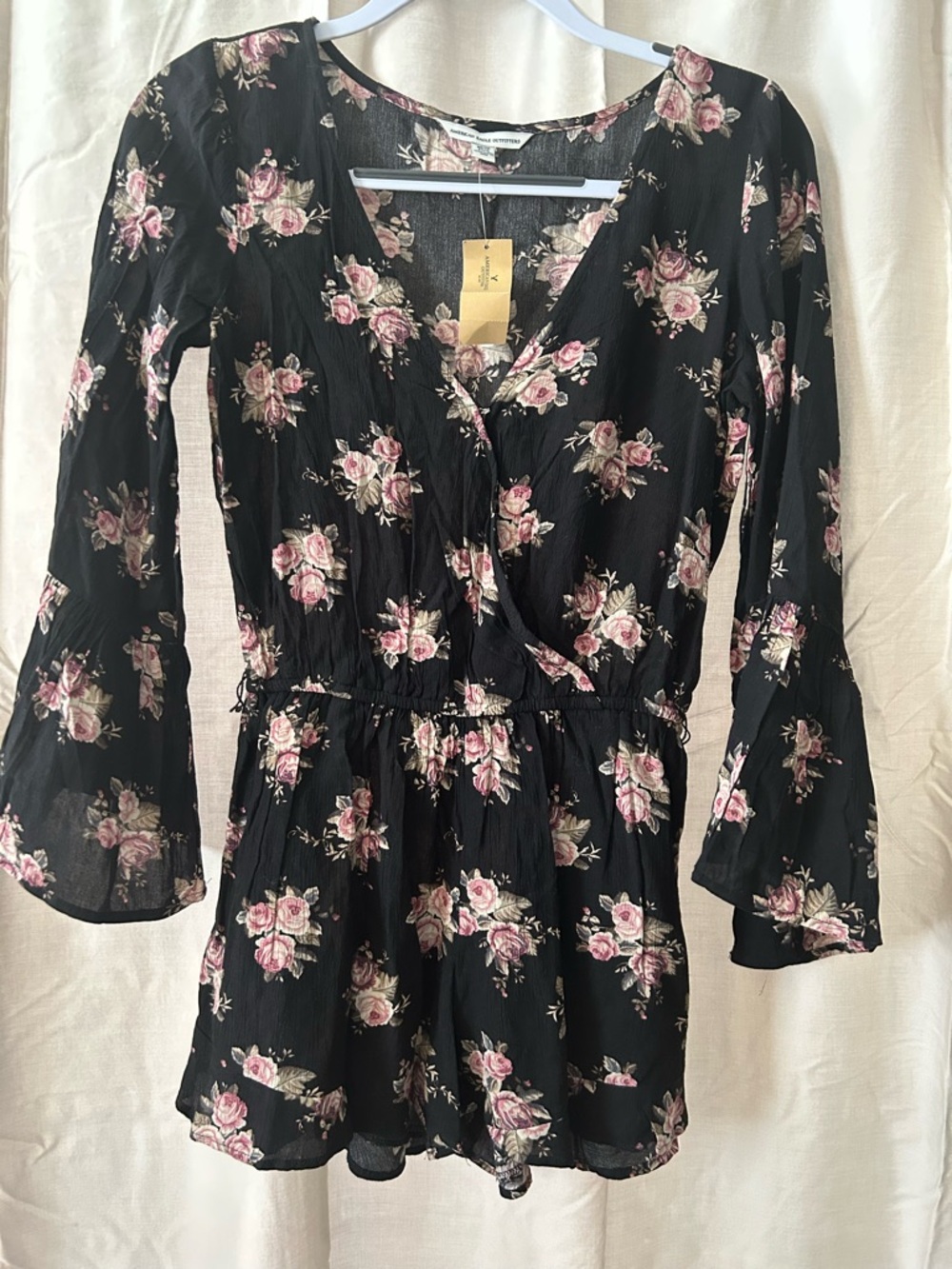 American Eagle Outfitters Floral Dress - Charcoal and Pink